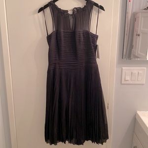 Rickie freeman Teri jon silk cocktail dress in black